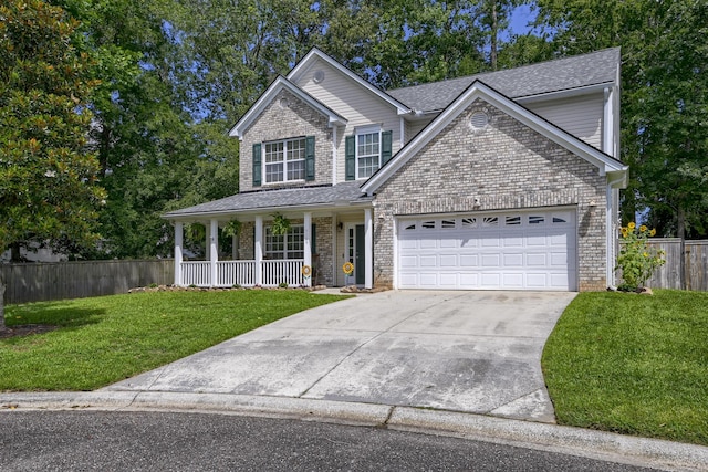 5105 Parrum Ct, Summerville, SC 29485 - traditional home featuring a porch, a garage, concrete driveway, and brick siding