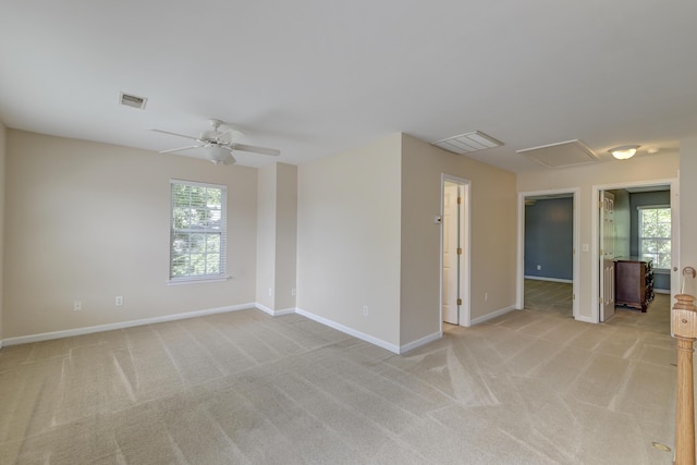 5105 Parrum Ct, Summerville, SC 29485 - unfurnished room with attic access, a ceiling fan, plenty of natural light, and light carpet