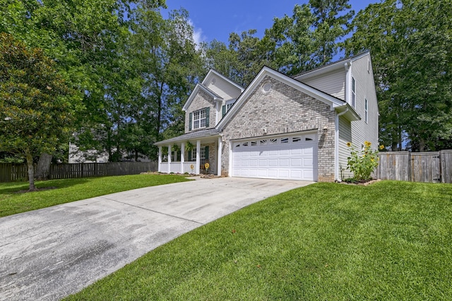 5105 Parrum Ct, Summerville, SC 29485 - traditional home featuring a garage, concrete driveway, brick siding, and covered porch
