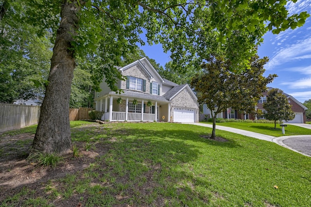 5105 Parrum Ct, Summerville, SC 29485 - traditional home featuring covered porch, an attached garage, and concrete driveway