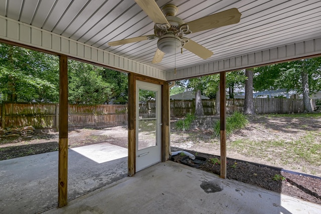 5105 Parrum Ct, Summerville, SC 29485 - unfurnished sunroom with a ceiling fan