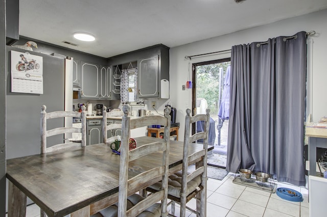 view of tiled dining space