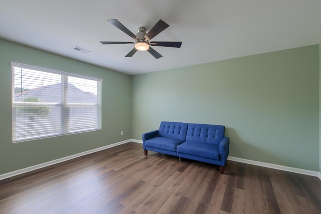 3018 Vincent Astor Dr, Johns Island, SC 29455 - living area featuring ceiling fan and wood finished floors