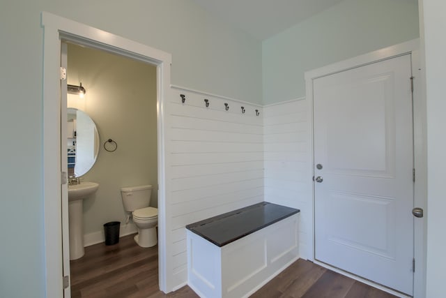 3018 Vincent Astor Dr, Johns Island, SC 29455 - mudroom with dark wood-style flooring and baseboards