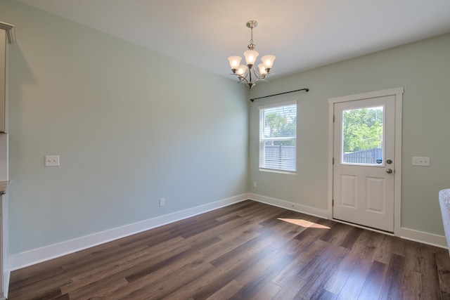 3018 Vincent Astor Dr, Johns Island, SC 29455 - entrance foyer featuring a chandelier and dark wood-type flooring