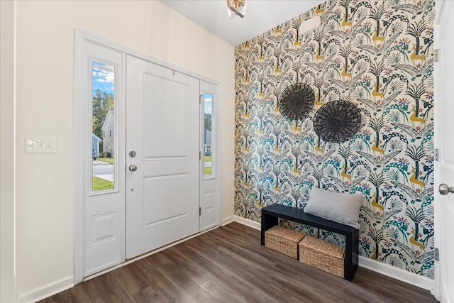 entryway featuring dark hardwood / wood-style floors