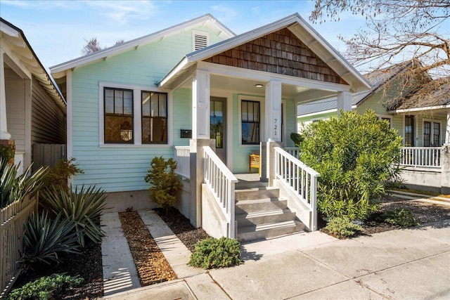 bungalow-style home featuring a porch