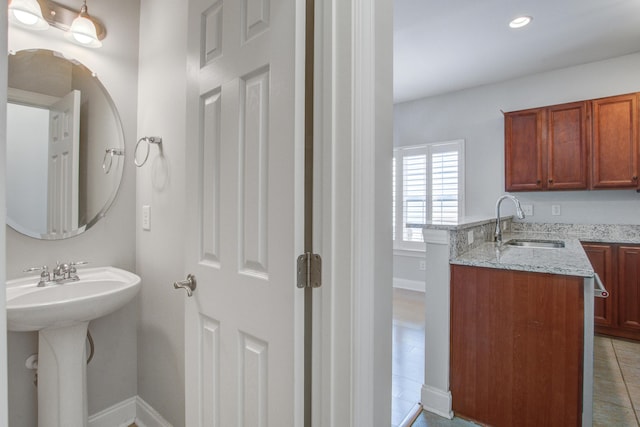 116 Venezia Ct, Ladson, SC 29456 - bathroom with a sink, baseboards, tile patterned flooring, and recessed lighting