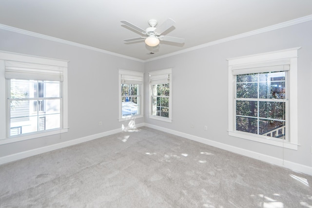 2517 Charter Oaks Dr, Mount Pleasant, SC 29466 - unfurnished room with ornamental molding, carpet floors, and a ceiling fan