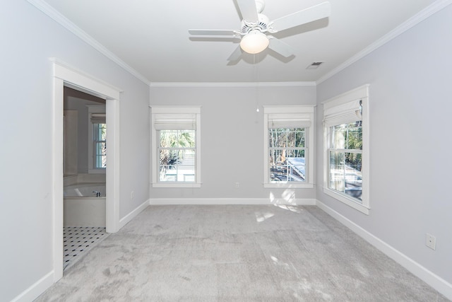2517 Charter Oaks Dr, Mount Pleasant, SC 29466 - unfurnished room with crown molding, carpet, and a ceiling fan