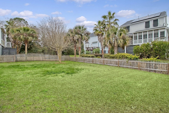 view of yard featuring a fenced backyard