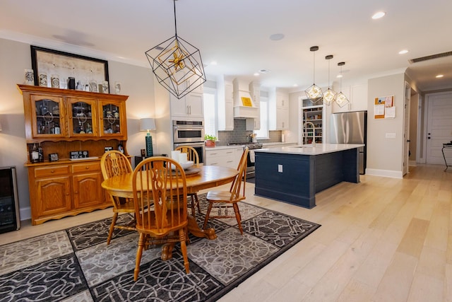 3025 Rampart Rd, Summerville, SC 29483 - dining area with recessed lighting, light wood finished floors, and baseboards