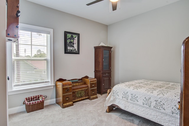 3025 Rampart Rd, Summerville, SC 29483 - bedroom with light carpet, baseboards, and a ceiling fan