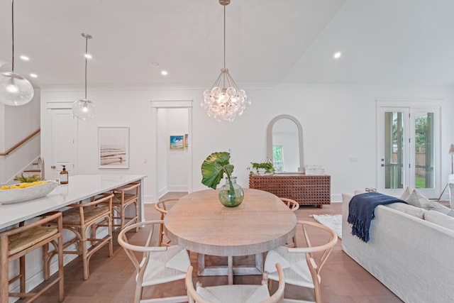 5710 Barbary Coast Rd, Hollywood, SC 29449 - dining room featuring healthy amount of natural light, stairs, recessed lighting, and light wood-style floors