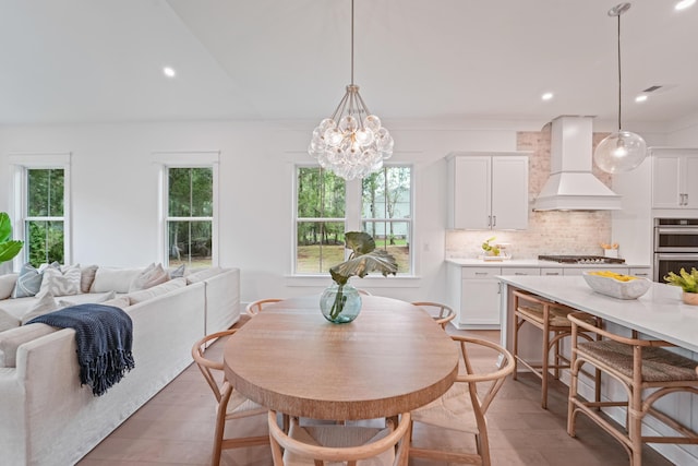 5710 Barbary Coast Rd, Hollywood, SC 29449 - dining area with a chandelier and recessed lighting