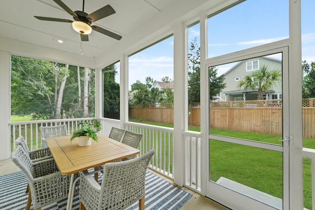 5710 Barbary Coast Rd, Hollywood, SC 29449 - sunroom / solarium with ceiling fan, healthy amount of natural light, and outdoor dining area