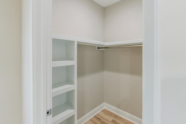 spacious closet with light wood-type flooring