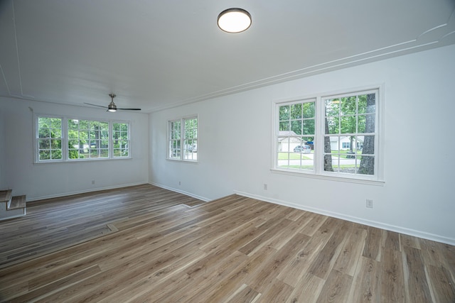 100 Colonial Dr, Goose Creek, SC 29445 - empty room featuring ceiling fan, baseboards, and wood finished floors