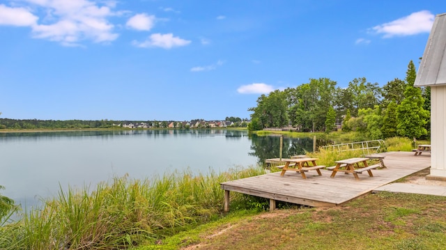dock with a deck with water view