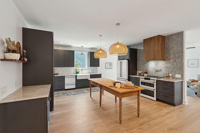 1012 E Erie Ave, Folly Beach, SC 29439 - kitchen featuring high quality appliances, decorative backsplash, light countertops, and a sink