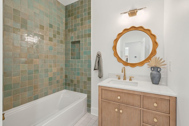 1012 E Erie Ave, Folly Beach, SC 29439 - bathroom with vanity, tile patterned floors, and  shower combination