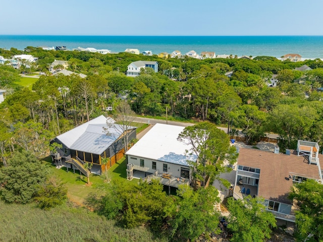 1012 E Erie Ave, Folly Beach, SC 29439 - drone / aerial view of a large body of water and a tree filled landscape