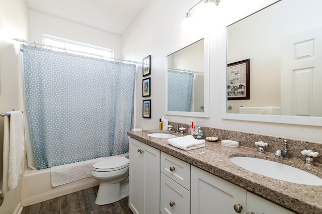 1231 Wild Olive Dr, Mount Pleasant, SC 29464 - full bath with toilet, wood finished floors, double vanity, and shower / tub combo