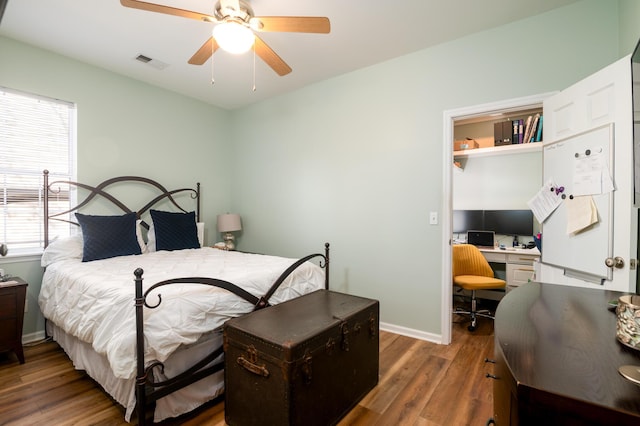 1231 Wild Olive Dr, Mount Pleasant, SC 29464 - bedroom featuring wood finished floors, a desk, baseboards, and ceiling fan