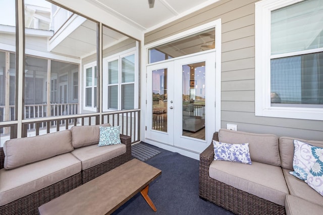 2226 Folly Rd, Charleston, SC 29412 - sunroom featuring outdoor lounge area and french doors