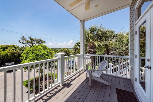 2226 Folly Rd, Charleston, SC 29412 - wooden terrace with a ceiling fan