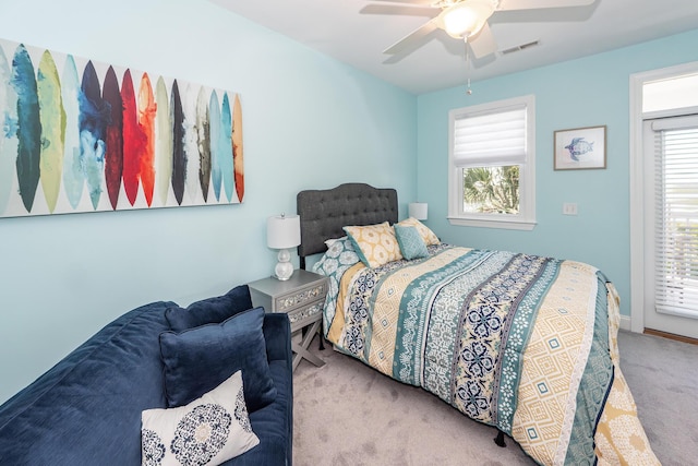 2226 Folly Rd, Charleston, SC 29412 - bedroom with carpet floors and a ceiling fan