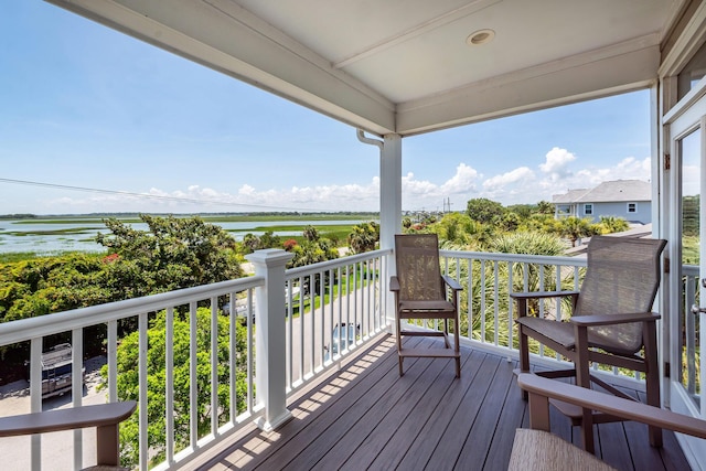 2226 Folly Rd, Charleston, SC 29412 - wooden terrace featuring a water view