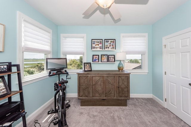2226 Folly Rd, Charleston, SC 29412 - carpeted office space with ceiling fan and baseboards