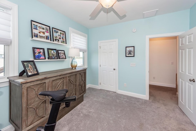 2226 Folly Rd, Charleston, SC 29412 - carpeted office featuring ceiling fan and baseboards
