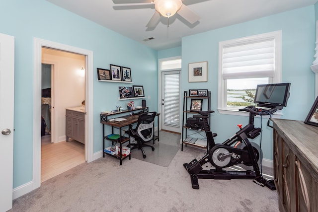 2226 Folly Rd, Charleston, SC 29412 - office featuring carpet flooring and ceiling fan