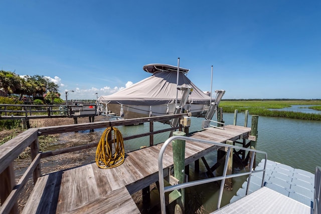 2226 Folly Rd, Charleston, SC 29412 - dock with boat lift and a water view