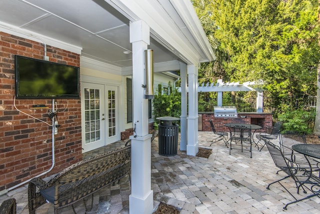 45 Scyamore Ave Unit 623, Charleston, SC 29407 - view of patio / terrace featuring french doors, exterior kitchen, and outdoor dining space