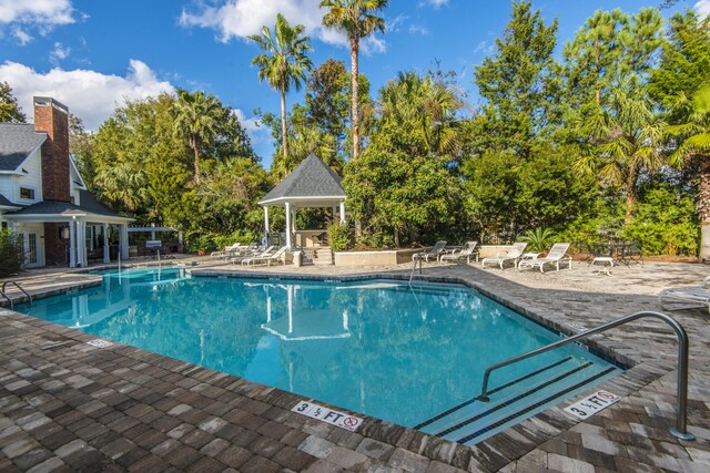 45 Scyamore Ave Unit 623, Charleston, SC 29407 - community pool featuring a gazebo, a patio, and view of scattered trees