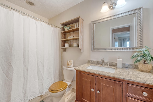 4636 Ashley View Ln, North Charleston, SC 29405 - bathroom featuring vanity, a textured ceiling, and a shower with curtain