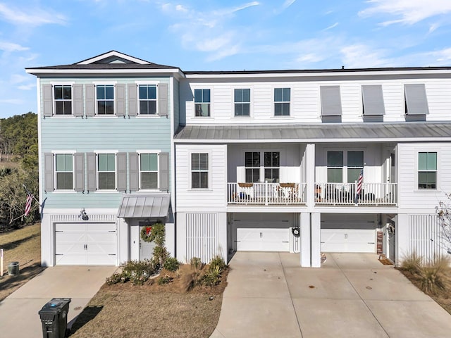 view of property featuring a garage