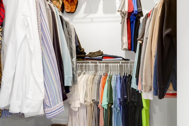 view of walk in closet