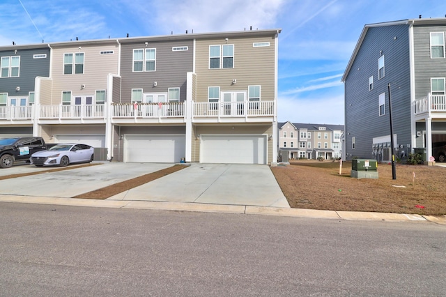 exterior space with a garage