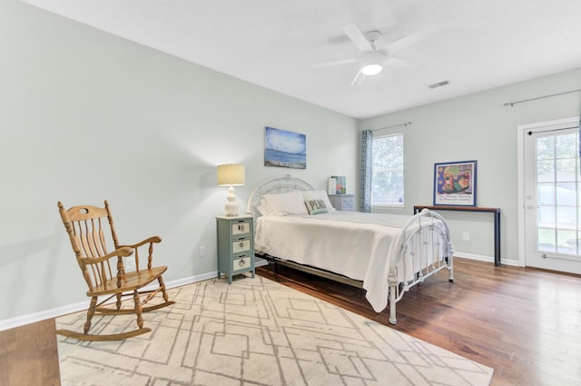 5406 Dwight Dr, North Charleston, SC 29420 - bedroom with wood finished floors and ceiling fan