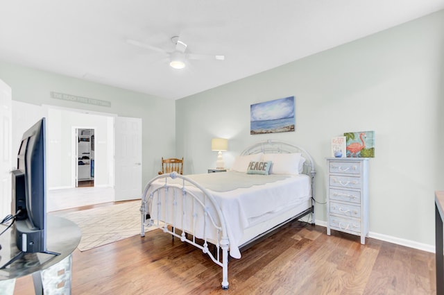 5406 Dwight Dr, North Charleston, SC 29420 - bedroom featuring wood finished floors and ceiling fan