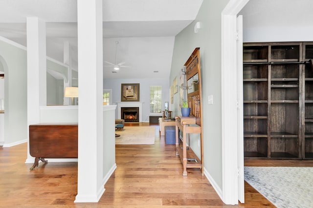 5406 Dwight Dr, North Charleston, SC 29420 - hall featuring wood finished floors and arched walkways