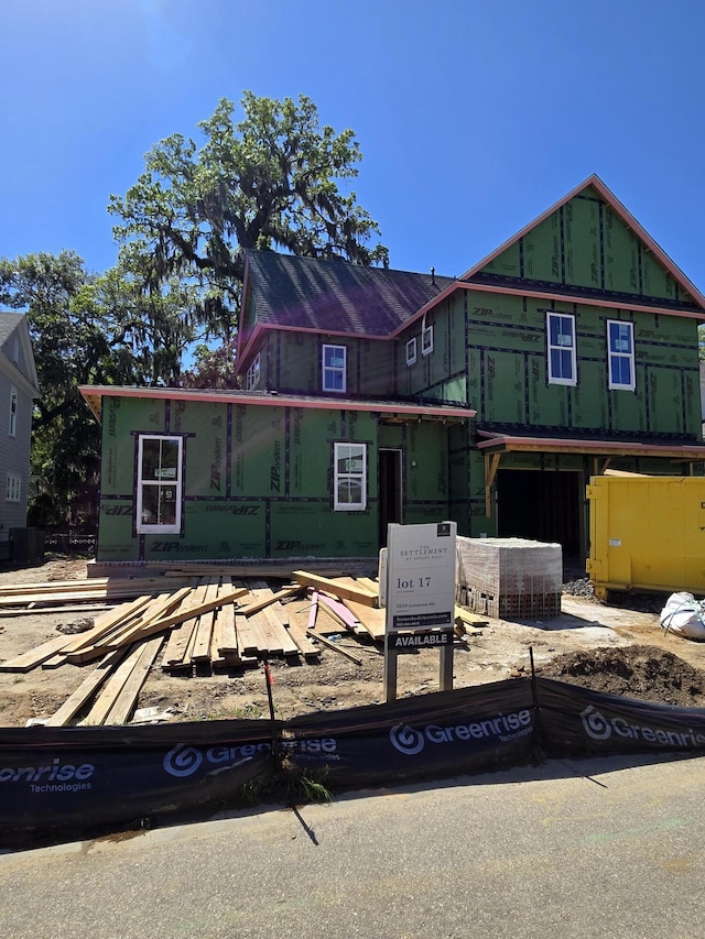 view of unfinished property