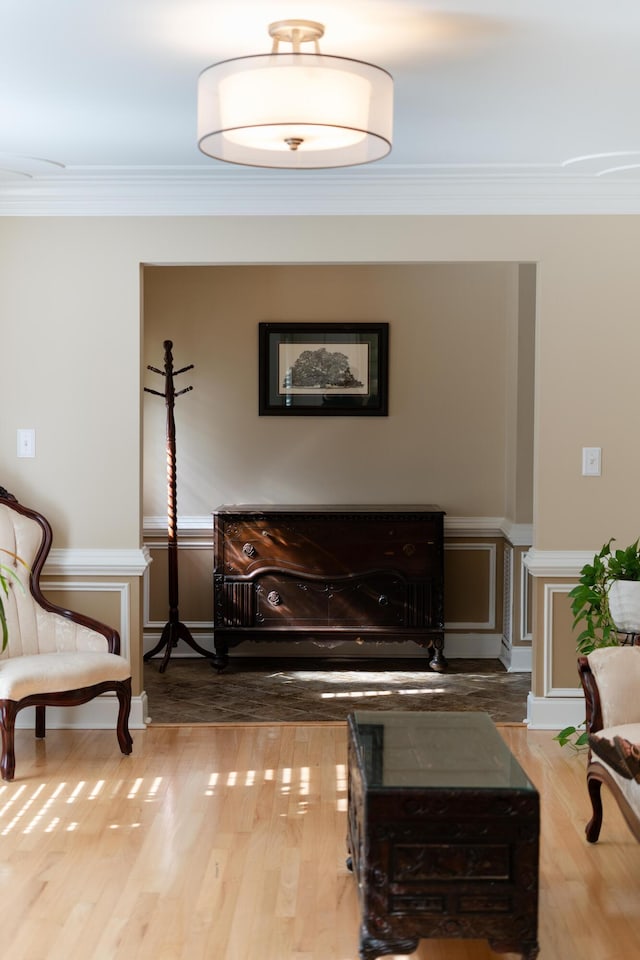 1551 Hutton Pl, Charleston, SC 29407 - living area featuring crown molding and wood finished floors