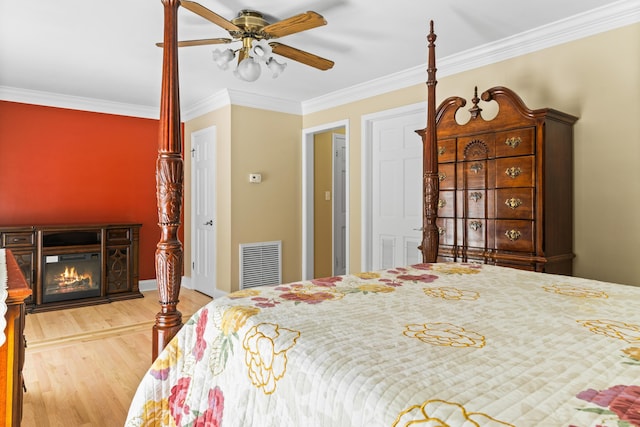 1551 Hutton Pl, Charleston, SC 29407 - bedroom featuring crown molding, wood finished floors, and a ceiling fan