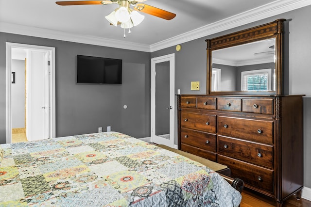 1551 Hutton Pl, Charleston, SC 29407 - bedroom with crown molding and ceiling fan