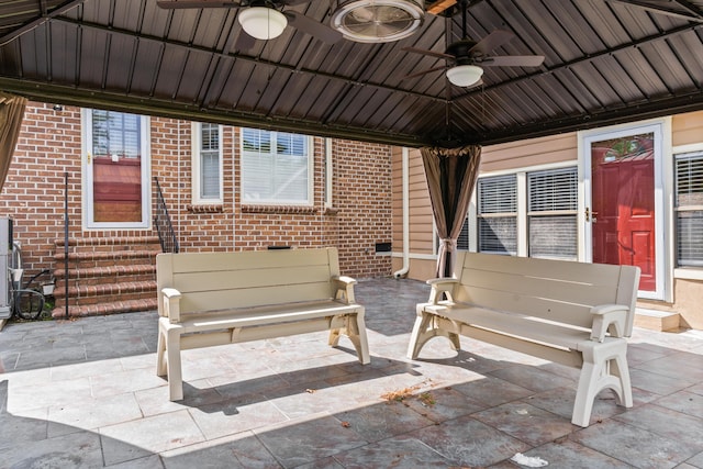 1551 Hutton Pl, Charleston, SC 29407 - view of patio / terrace featuring ceiling fan and entry steps